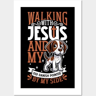 Jesus and dog - Old Danish Pointer Posters and Art